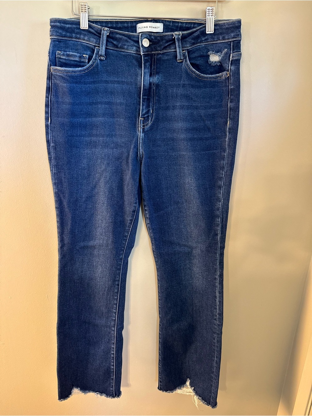 FLYING MONKEY Women's Mid Rise Raw Hem JEANS Distressed Size 31